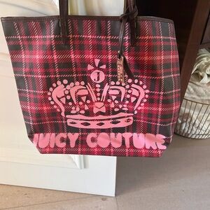 Juicy Couture Red and Black Plaid Tote